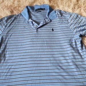 Ralph Lauren Blue Polo Classic Striped Shirt